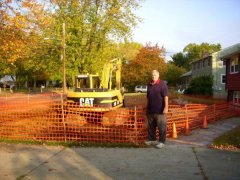 Hubby Ron inspecting the work