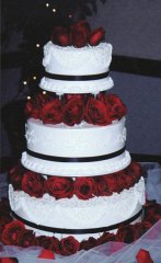 white butter cream and roses