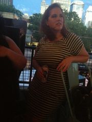 In a dress!