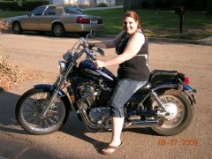 Eddie let me ride his motorcycle all by myself!  I didn't even dump it!