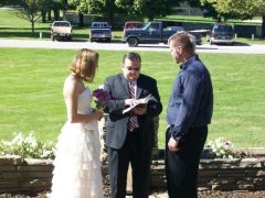 A beautiful couple! Getting married, My son and his wife got married Oct.5,2009. (at the park)
