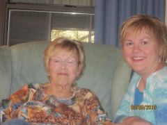 My mom and i  on easter sunday.  wow do we look alike!!
