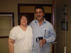 Dr Aceves and me on day of discharge.