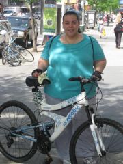 This is me biking throughout the city trying to get fit