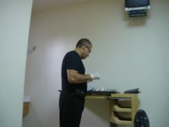 Dr. Kelly removing my drain