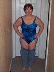 The 80's jeans, as far up as I could get them ...