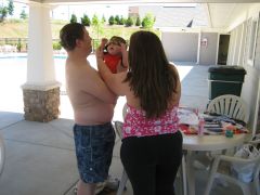 Haydens First swim
