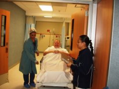 Going into prep right before surgery.