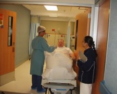 Going into prep right before surgery.