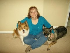 Me and my doggies. Sandy and Bella. 204 lbs 12/9/2008
