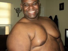 Smiling profile while shirtless