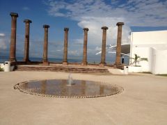 pillars and fountain