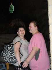 Misty and I rubbing bellies