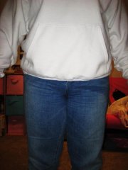 baggy jeans from the front.