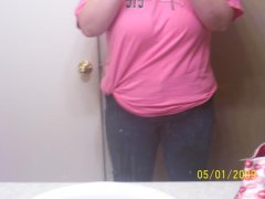 My Size 18 Jeans and my XL too big for me college Tee