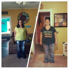 One month post-op (grey shirt) and 7 weeks post-op