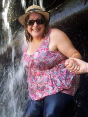 Company trip - Wet and fat under a waterfall