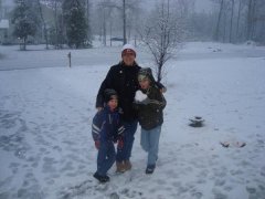 Me and the boys during the snow storm on Sunday.