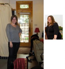 left, at 170 and joe's jeans, size 30!