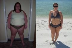 My highest (327) and now.  200 pounds.  Size 16.