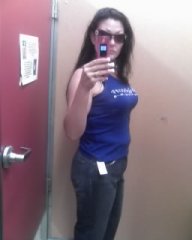dressing room at old navy...crying like a crazy person....lol