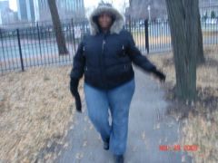 Walking around in Chicago.