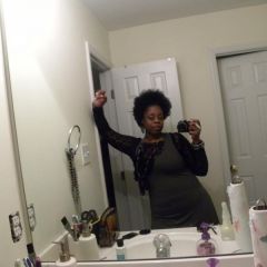 Me and those mirror shots. 2nd time I wore this outfit look at the stomach in this pic verses the other one. My intensive stomach workout is doing what it do.
