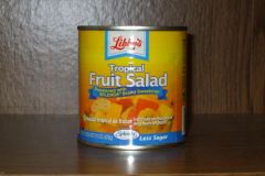 This is sweetened with Splenda.  There are 3.5 servings per 15 oz can (30 calories per serving).  If you eat the whole can (which you will not be able to)  It will only be 105 calories. I eat this when I eat soups and they do not satisfy me for lunch.