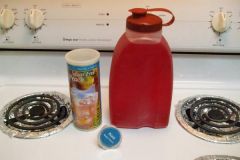 Each one of the tubs makes 2 quarts.  I bought this 2 quart pitcher at Walmart to use.  It is Rubbermaid and very inexpensive.