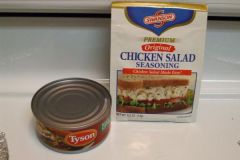 I eat this during my mushies phase.  The mix really does enhance the taste.  Add with a little bit of mayonnaise, finely diced onions and some pickle relish.  Mmmmm!