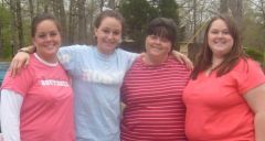 My sisters Amanda & Kellie, my mom & me