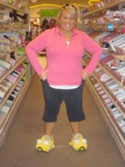 Massive slippers! Down about 20 lbs here