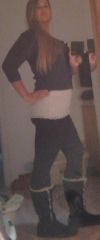 what a difference. i weight 198 here.. and im bloated actually (lol sorry had to say it) no gurdle or nothing all me baby!