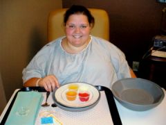 Several hours after surgery--Mmm liquid tray.