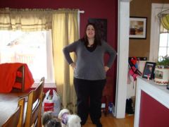 7 weeks post op - these pants are WAY big in the hips and butt.