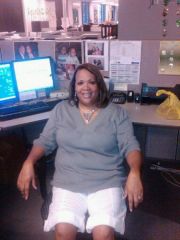 Sheronda at work
Current weight 217lbs down 34lbs. April 11,2010 will be 4 months out. Lovin life...