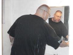 painting the bathroom. 6-09