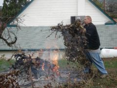 Me burning tree stumps in the field. 11-09