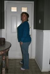 2/16/10 and 32 lbs gone, and in a size 18 (from a 24)