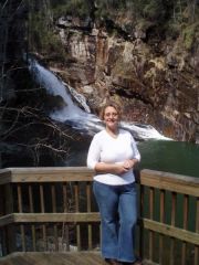 At the bottom of Tallulah Gorge, 1,162 steps down, and 1.162 steps back up, NO PROBLEM this mountains trip 7 1/2 mos after the lap band was so much fun!