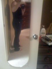 My butt is squeezed flat but at least it's squeezable! 10 more pounds and I can wear these!