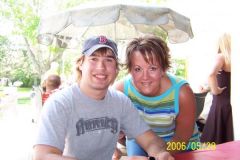 Me with my nephew three months after banding