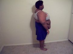 This is a side profile of my fat tummy!