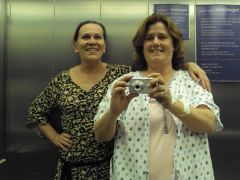 elevators of mirrors...Nora and Erin