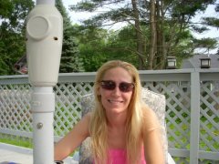 Erin out by the pool
