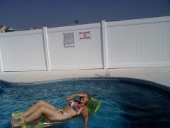 Lounging in the pool