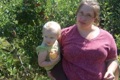My daughter and I Fall 2009 picking apples