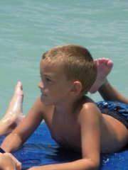 Caleb on his board