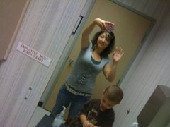 me waving hi!!!!! while my son is washing his hands