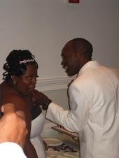 My baby and I eating cake on our special day. September 13, 2008